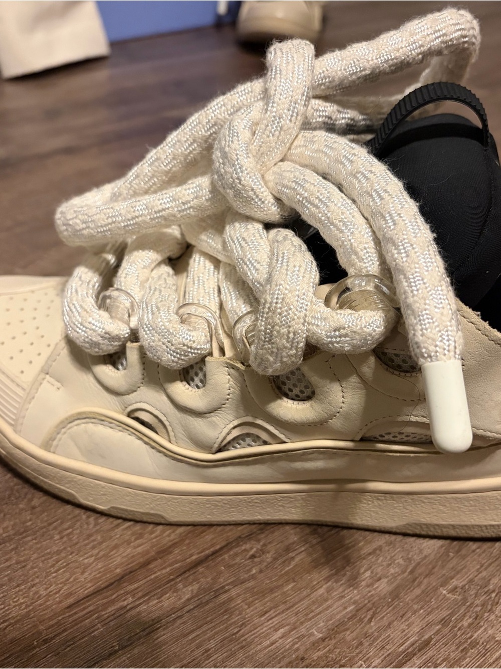 Lanvin Cream/Beige Men's Chunky Lace-Up Sneakers